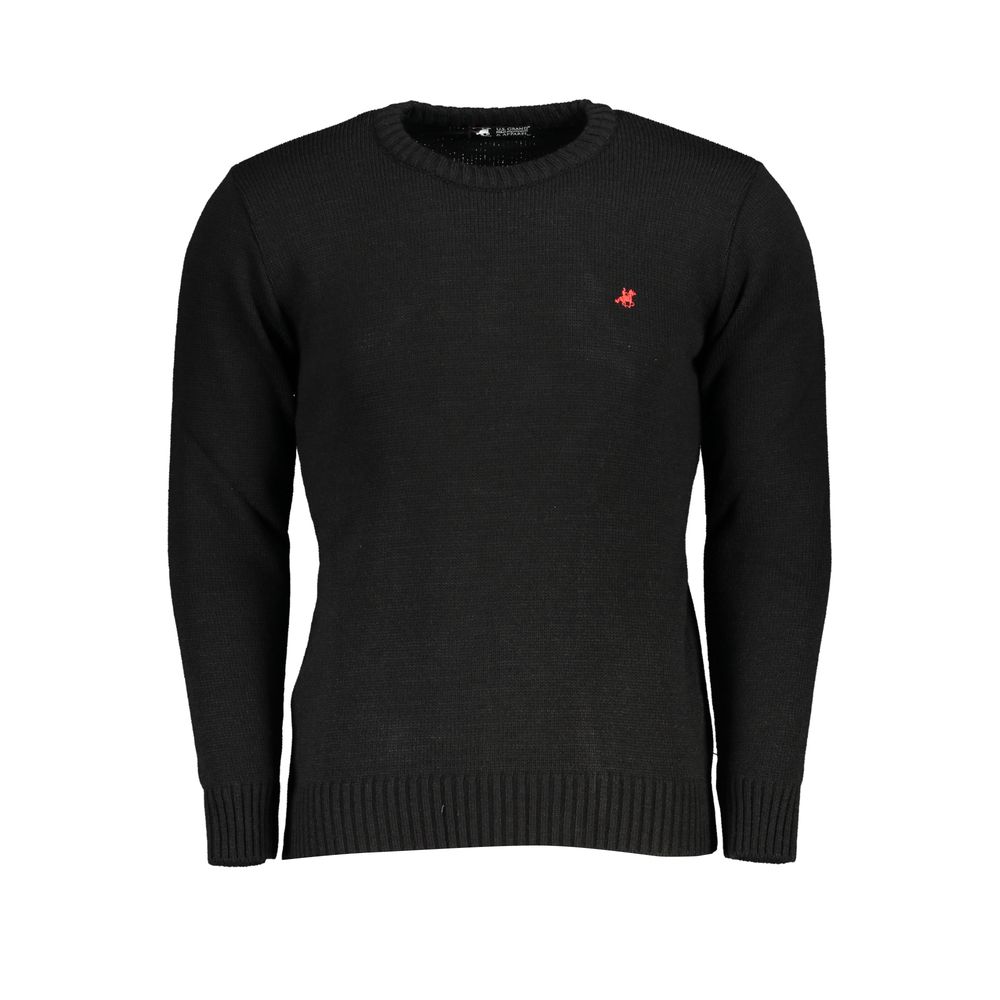 Sweatshirt by U.S. Grand Polo for men in plush wool acrylic black presents a smart casual silhouette, featuring a smart casual crew neckline and for a sophisticated look.