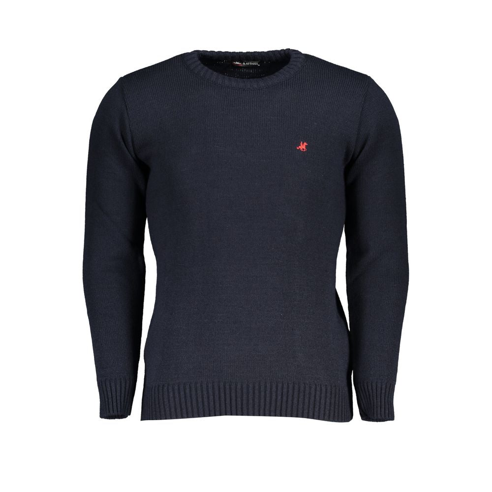 Sweatshirt by U.S. Grand Polo for men in wool acrylic blue features an enviable silhouette, showcasing a premium and refined crew neckline for a truly enviable finish.