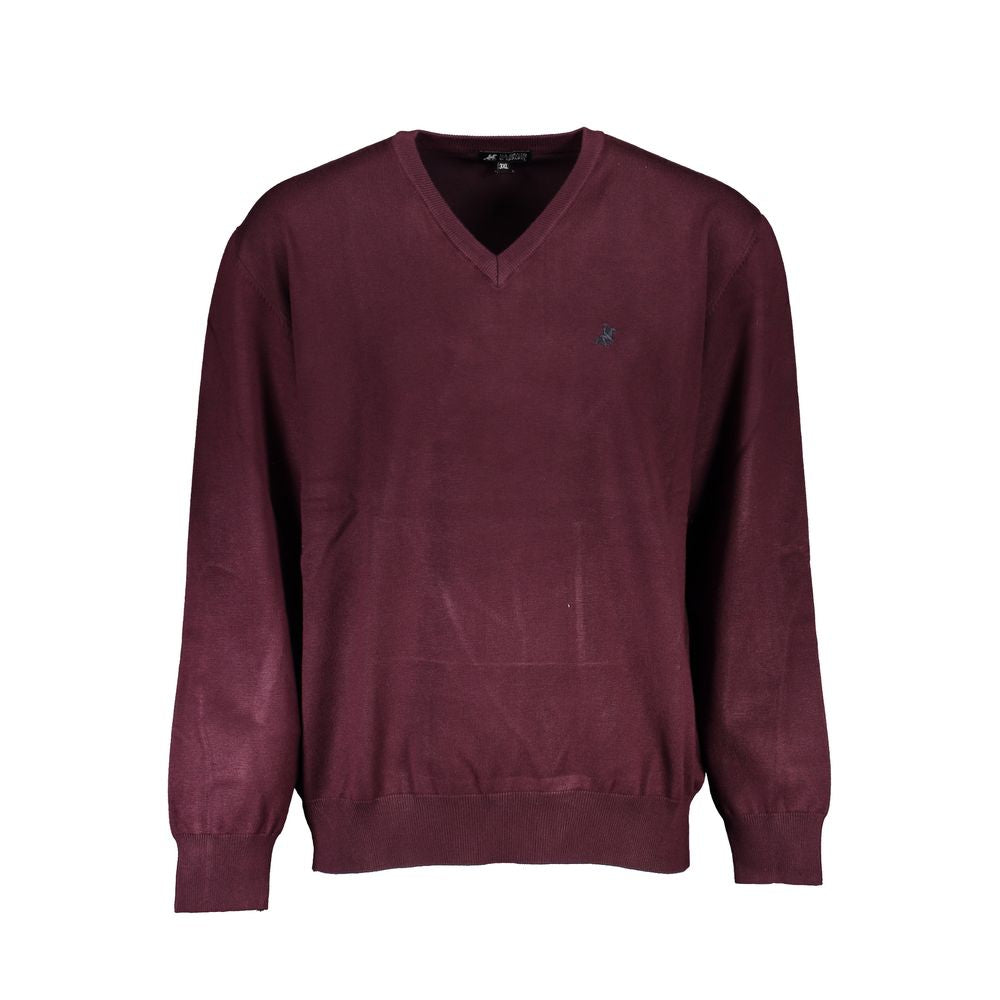Sweatshirt by U.S. Grand Polo for men in nylon & viscose red presents a smart casual silhouette, featuring a smart casual v-neck neckline and for a sophisticated look.