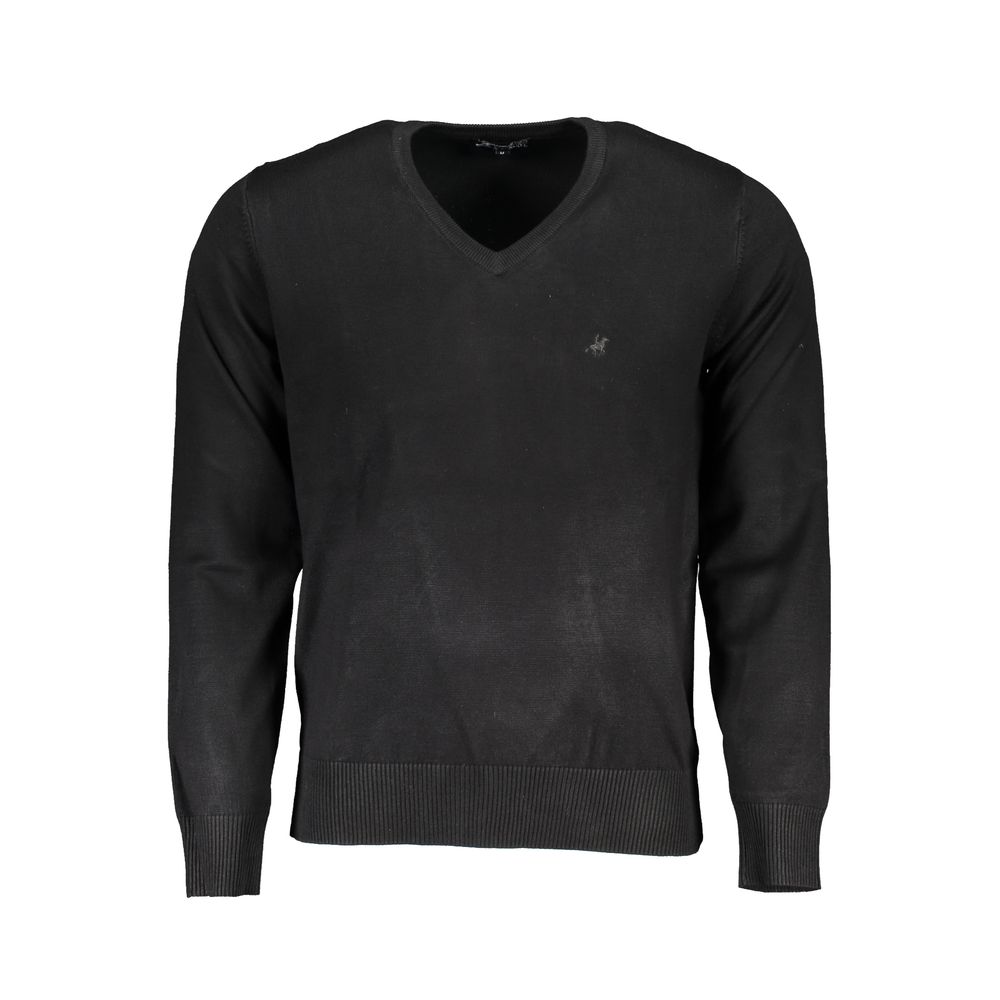 Sweatshirt by U.S. Grand Polo for men in nylon & viscose black features an enviable silhouette, showcasing a premium and refined v-neck neckline for a truly enviable finish.