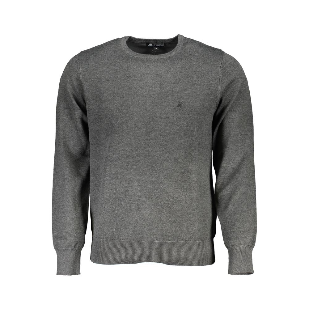 Sweatshirt by U.S. Grand Polo for men in nylon & viscose gray features an provocated silhouette, detailed with a provocated and a refined crew neckline for a sophisticated aesthetic.