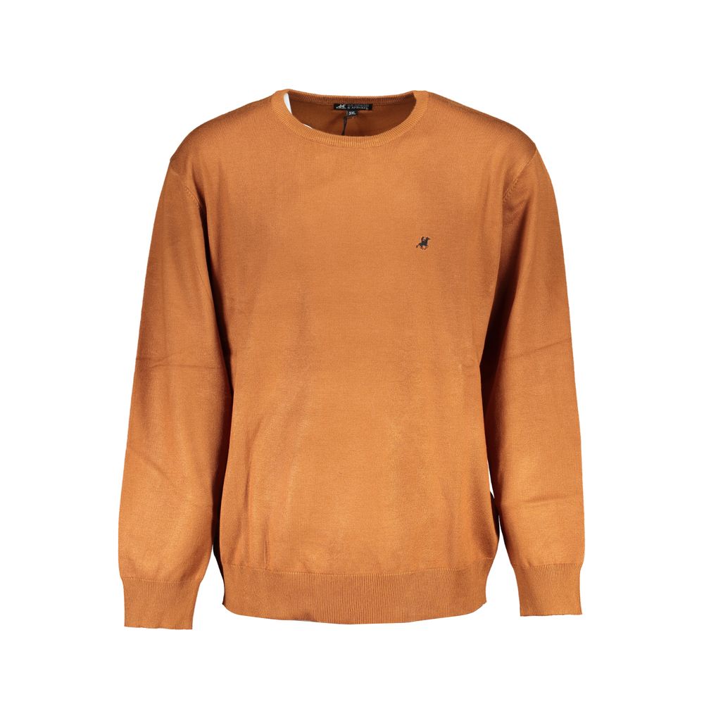 Sweatshirt by U.S. Grand Polo for men in nylon & viscose brown & red features an magnificent silhouette, showcasing a sophisticated v-neck neckline and detail for a truly magnificent finish.