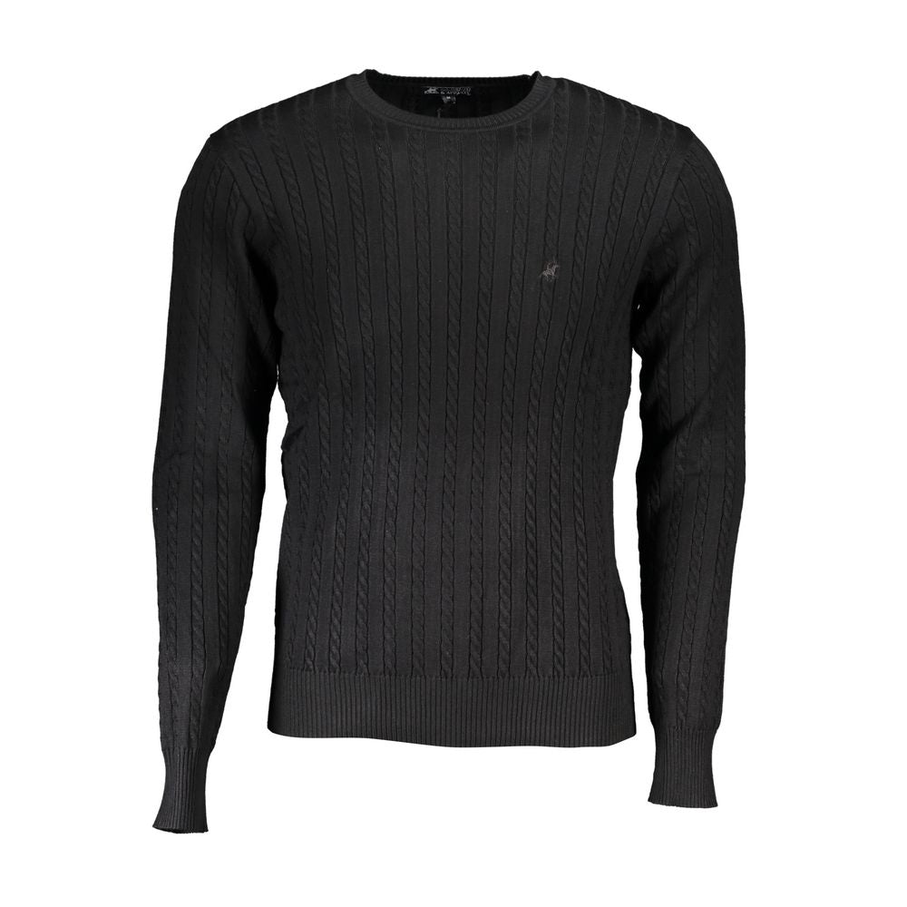 Sweatshirt by U.S. Grand Polo for men in nylon & viscose black features an exquisite silhouette, showcasing and crew neckline details for a exquisite look.