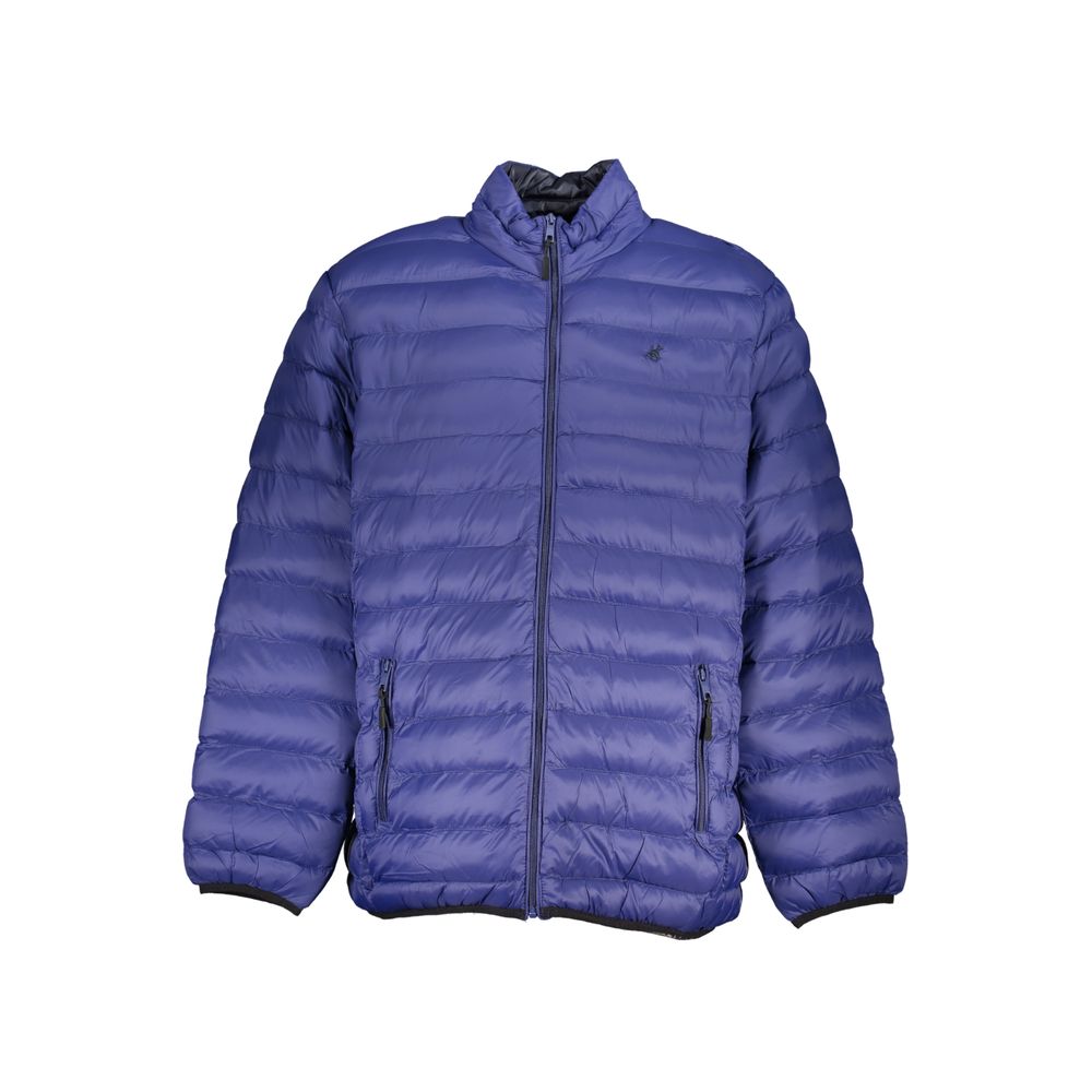Windbreaker Jacket by U.S. Grand Polo for men in polyester & viscose blue features an enduring silhouette, showcasing technical pockets & windproof and a sophisticated for a truly enduring aesthetic.