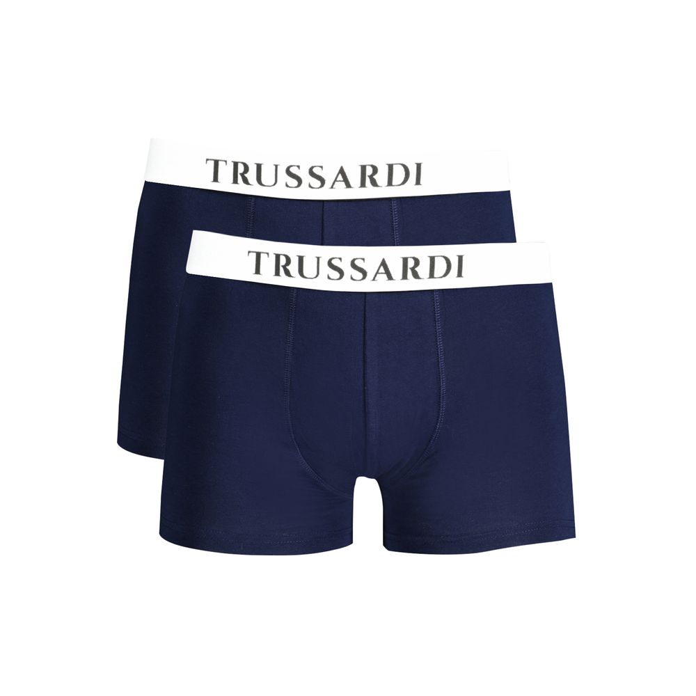 Underwear Boxer Shorts by Trussardi for men in stretch cotton blue & print presents a nuanced silhouette from the Men's Stretch Cotton Underwear Boxer Shorts collection, emphasizing a nuanced fit with [Mens Bottoms] details.