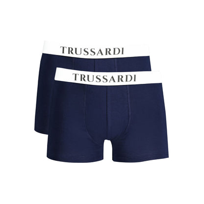 Underwear Boxer Shorts by Trussardi for men in stretch cotton blue & print presents a nuanced silhouette from the Men's Stretch Cotton Underwear Boxer Shorts collection, emphasizing a nuanced fit with [Mens Bottoms] details.