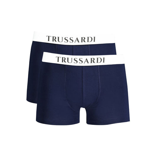 Underwear Boxer Shorts by Trussardi for men in stretch cotton blue & print presents a nuanced silhouette from the Men's Stretch Cotton Underwear Boxer Shorts collection, emphasizing a nuanced fit with [Mens Bottoms] details.