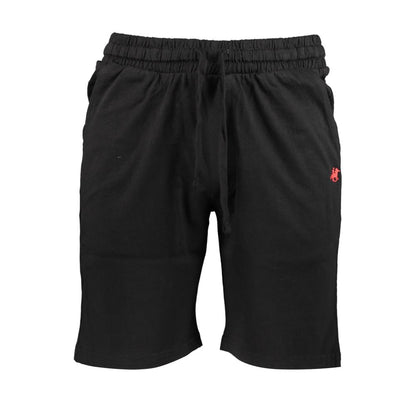 Activewear Shorts by U.S. Grand Polo for men in cotton black features an ergonomic athletic with adjustable-waistband, highlighting a ergonomic and short for a premium, high-performance look.
