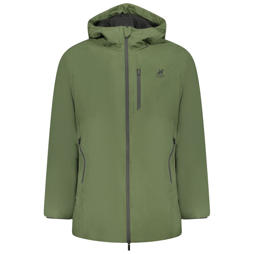 Hooded Cape by U.S. Grand Polo for men in polyester green features a versatile silhouette, artfully detailed with a versatile hooded neckline and distinctive pockets, hooded & windproof for a truly versatile finish.