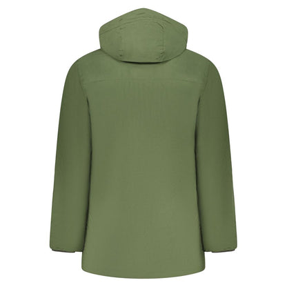 Hooded Cape by U.S. Grand Polo for men in polyester green showcases a enveloping silhouette, elegantly detailed with a enveloping and premium pockets, hooded & windproof.