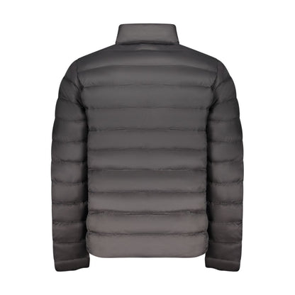 Overcoat by U.S. Grand Polo for men in polyester black presents a luxurious silhouette, showcasing a luxurious and sophisticated lightweight & pockets for a premium, luxurious look.