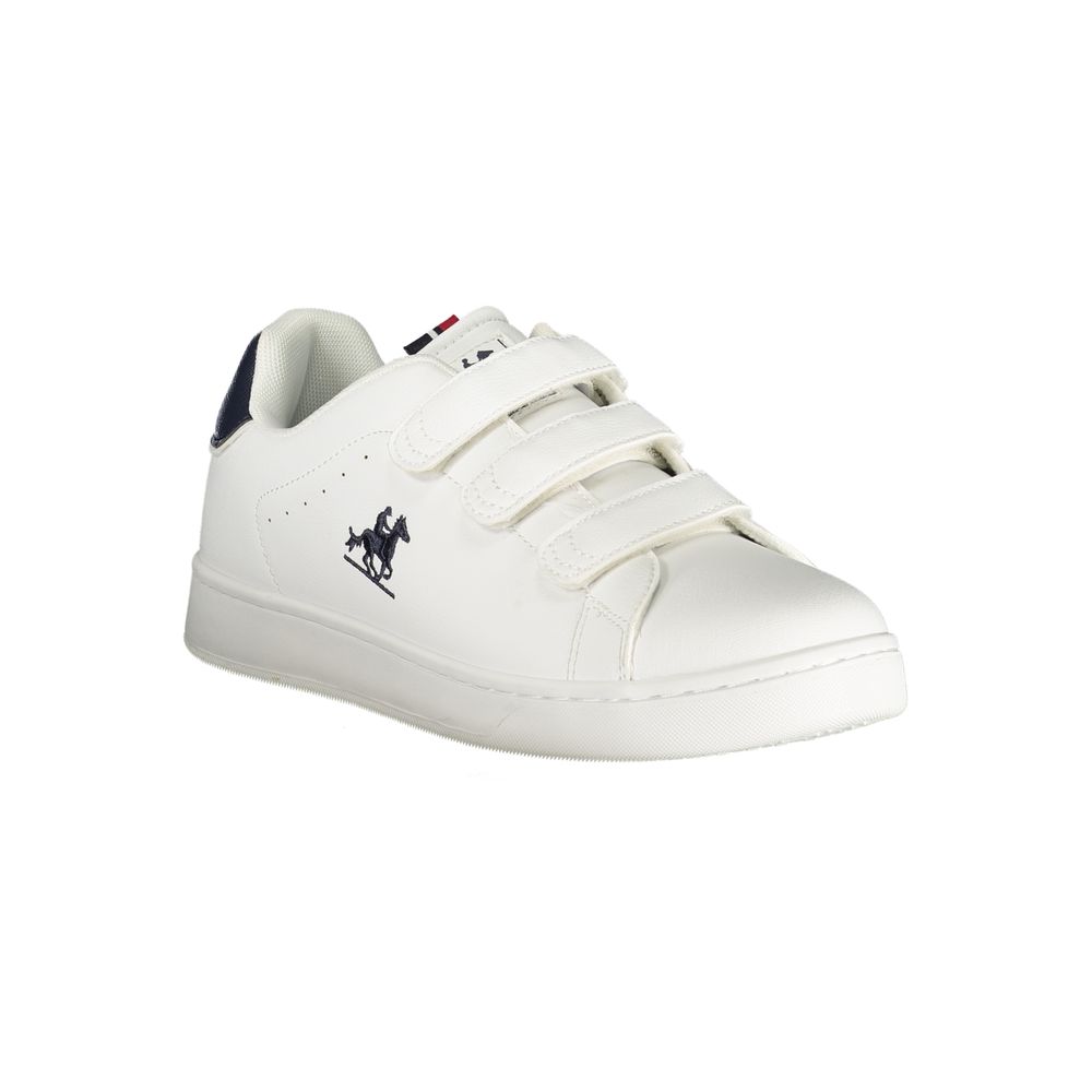 Athletic Sneakers by U.S. Grand Polo for men in polyester & polyurethane white & print presents a sleek silhouette, perfectly capturing the athletic style essence of Men's Athletic Polyester & Polyurethane Sneakers with its sleek design and premium finish.
