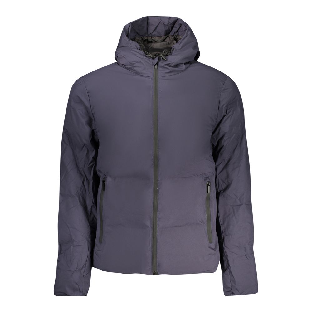 Hooded Overcoat by U.S. Grand Polo for men in polyester blue showcases a architectural silhouette, artfully detailed with a distinctive hooded neckline and functional pockets & hooded for a architectural finish.