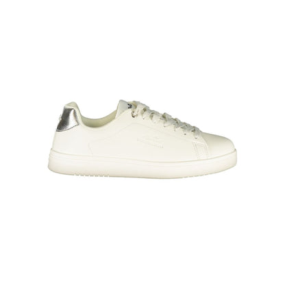 Athletic Sneakers by Ellesse for women in polyester & polyurethane silver, white & print showcases an impeccable silhouette, defined by an impeccable athletic style design that perfectly captures the essence of the Crisp Women's Athletic Polyester & Polyurethane Sneakers.