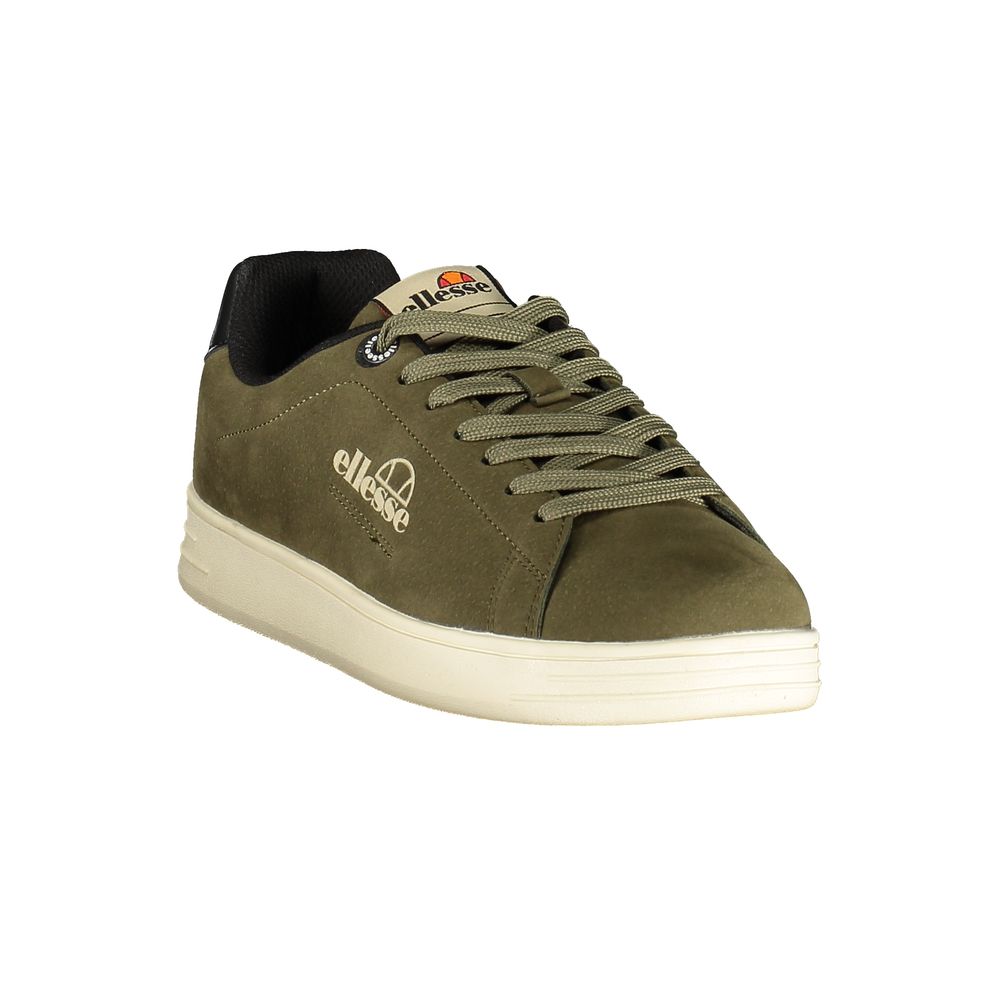 Athletic Sneakers by Ellesse for men in polyester & polyurethane green features an architectural silhouette from the Men's Athletic Polyester & Polyurethane Sneakers collection, showcasing a architectural athletic style for a architectural look.
