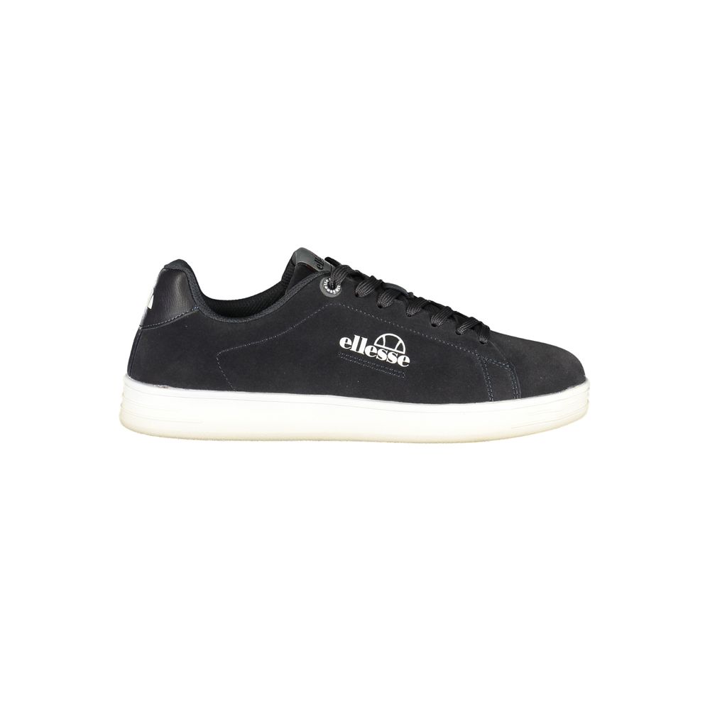 Athletic Sneakers by Ellesse for men in polyester & polyurethane blue & print features an architectural silhouette, showcasing the premium athletic style of the Men's Athletic Polyester & Polyurethane Sneakers with an architectural finish.