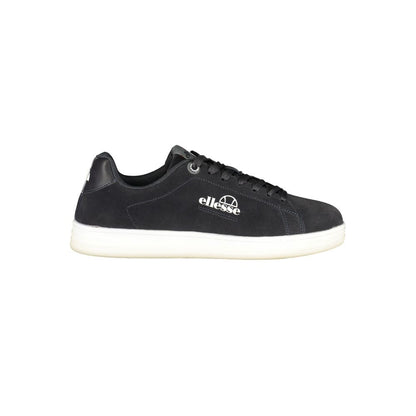 Athletic Sneakers by Ellesse for men in polyester & polyurethane blue & print features an architectural silhouette, showcasing the premium athletic style of the Men's Athletic Polyester & Polyurethane Sneakers with an architectural finish.