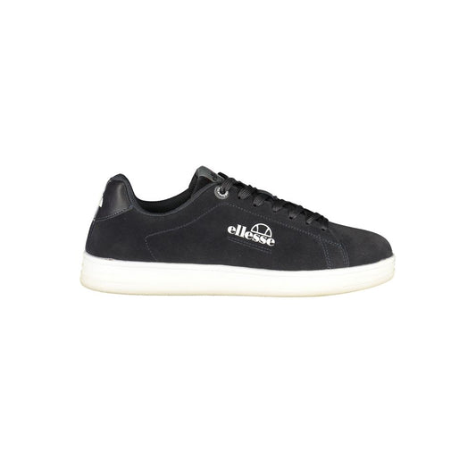 Athletic Sneakers by Ellesse for men in polyester & polyurethane blue & print features an architectural silhouette, showcasing the premium athletic style of the Men's Athletic Polyester & Polyurethane Sneakers with an architectural finish.