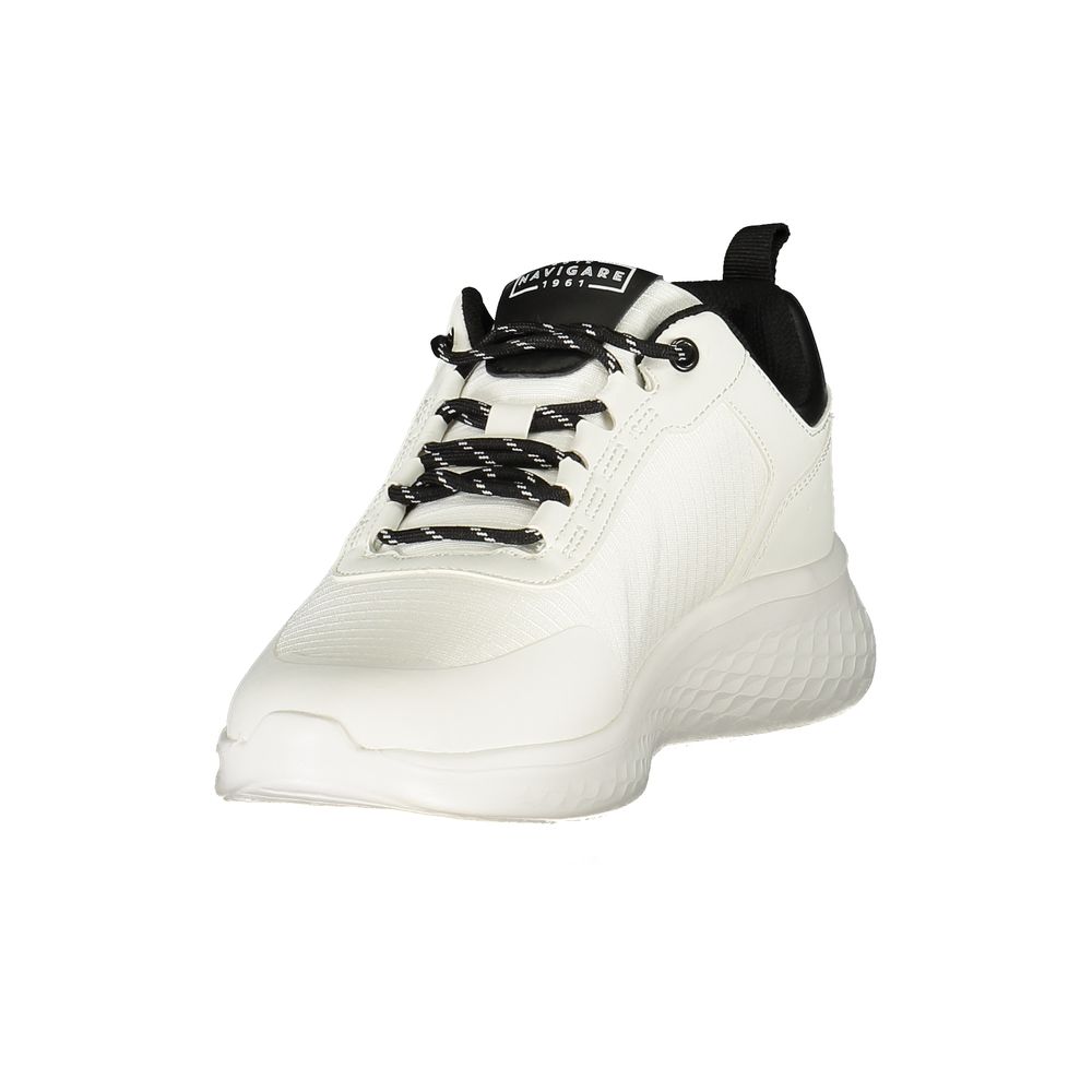 Athletic Sneakers by Navigare for men in polyester & polyurethane black, white & print showcases an impeccable silhouette, defined by an impeccable athletic style design that perfectly captures the essence of the Men's Athletic Polyester & Polyurethane Sneakers.