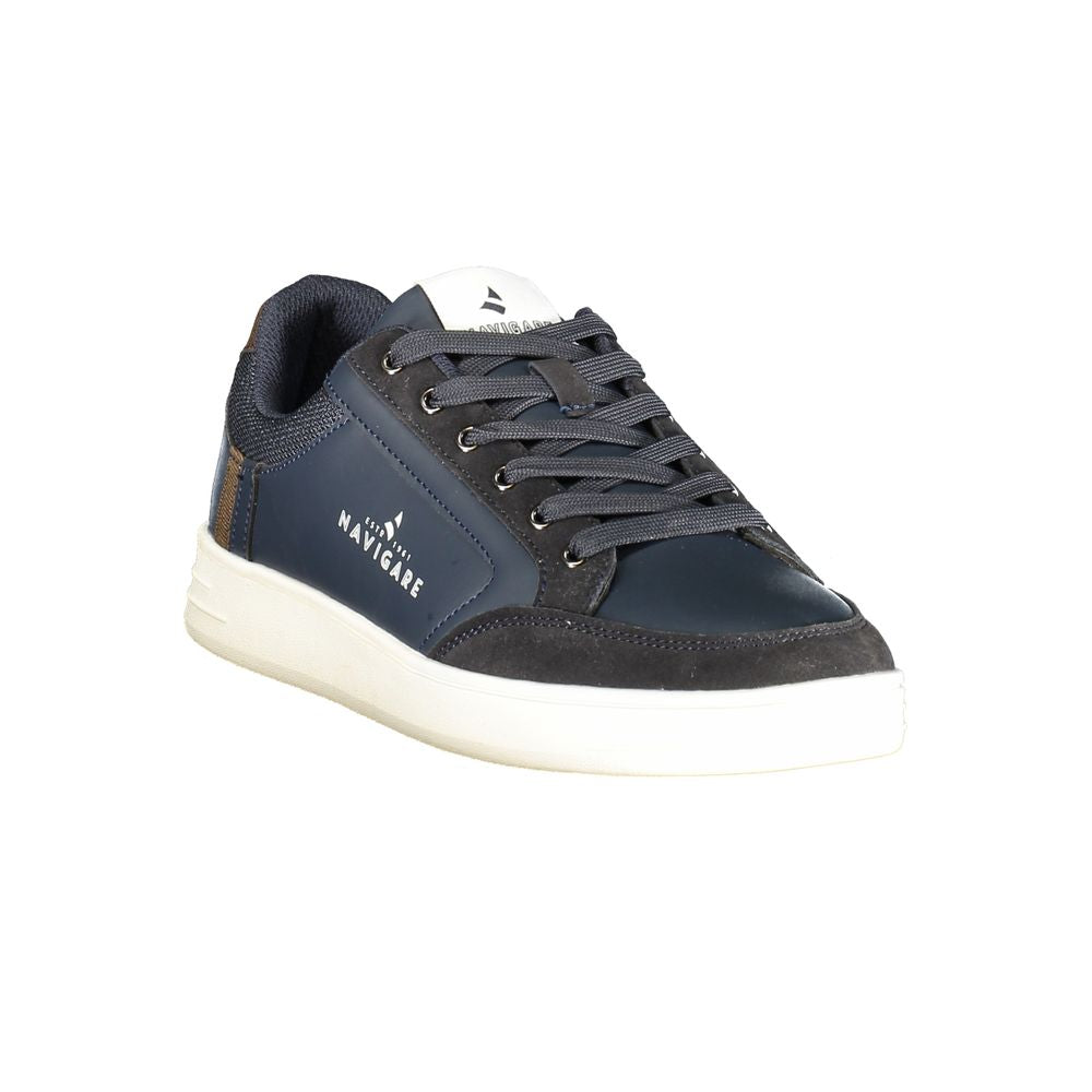 Athletic Sneakers by Navigare for men in polyester & polyurethane blue presents a sleek silhouette, perfectly capturing the athletic style essence of Men's Athletic Polyester & Polyurethane Sneakers with its sleek design and premium finish.