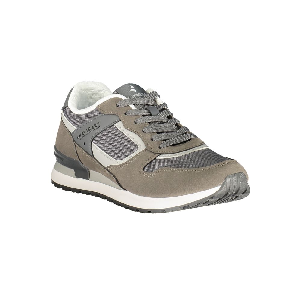 Athletic Sneakers by Navigare for men in polyester & polyurethane gray features an architectural silhouette from the Men's Athletic Polyester & Polyurethane Sneakers collection, showcasing a architectural athletic style for a architectural look.