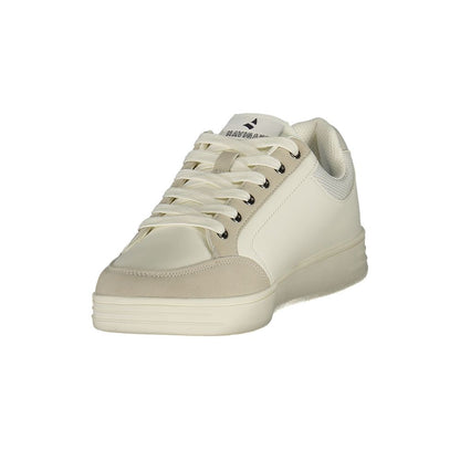 Athletic Sneakers by Navigare for men in polyester & polyurethane white & print features an stately silhouette, showcasing the signature athletic style of the Men's Athletic Polyester & Polyurethane Sneakers collection with a truly stately finish.