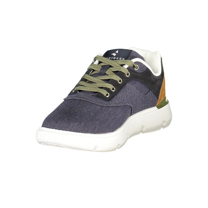 Athletic Sneakers by Navigare for men in polyester & polyurethane blue, brown & green presents a sleek silhouette, perfectly capturing the athletic style essence of Men's Athletic Polyester & Polyurethane Sneakers with its sleek design and premium finish.