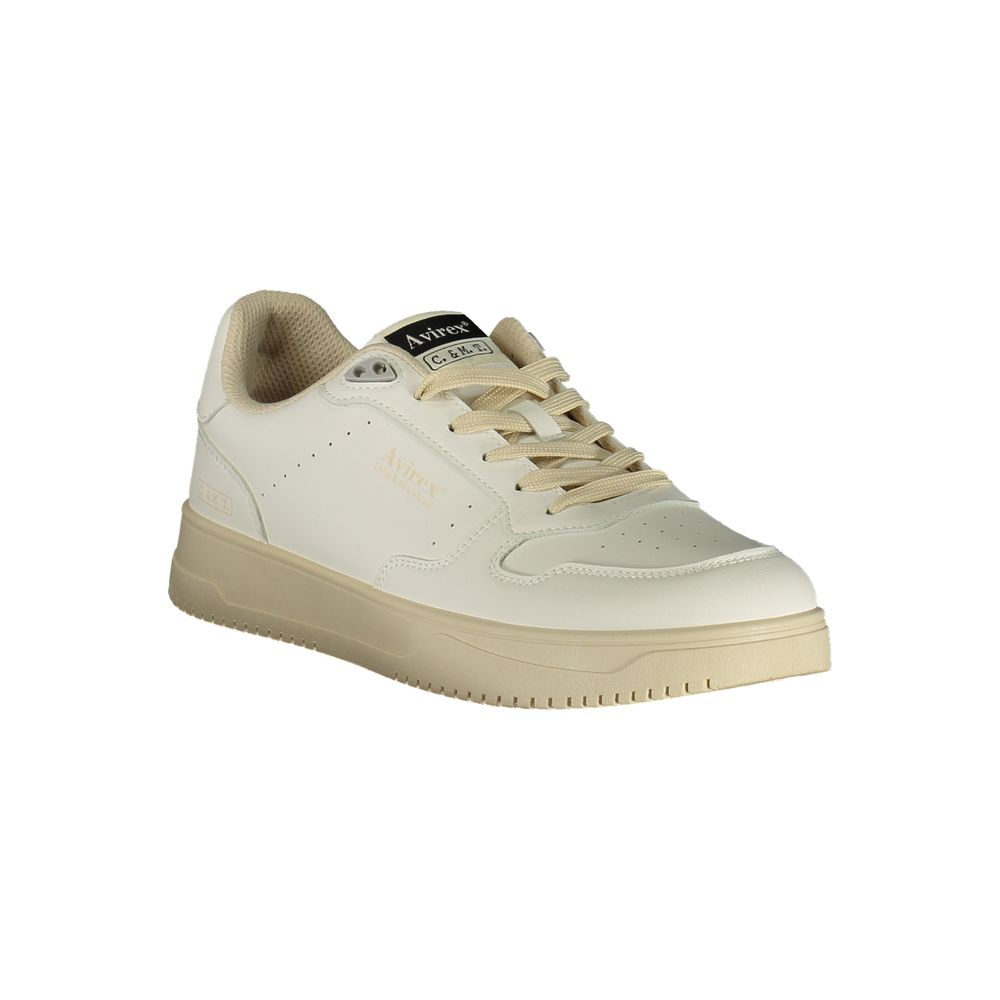 Avirex Heart Men's Athletic Polyester & Polyurethane Sneakers - White Print