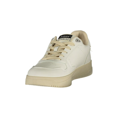 Avirex Heart Men's Athletic Polyester & Polyurethane Sneakers - White Print