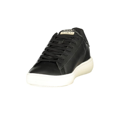 Athletic Sneakers by Avirex for men in polyester & polyurethane black & print features an stately silhouette, showcasing the signature athletic style of the Men's Athletic Polyester & Polyurethane Sneakers collection with a truly stately finish.