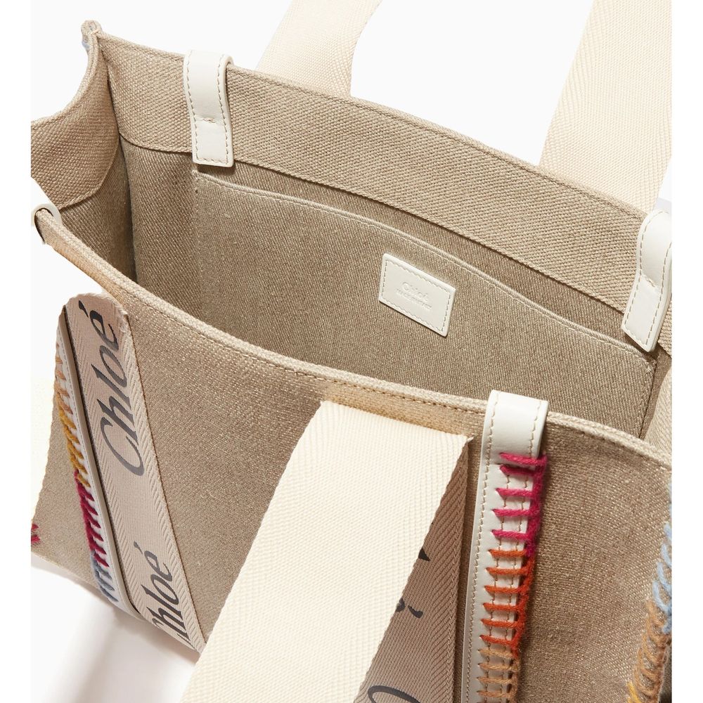 Large Tote Bag by Chloé for women in calfskin leather beige showcases a statuesque Calfskin Leather Large Tote Bag design, featuring a secure , ample , and versatile handle for a statuesque finish.