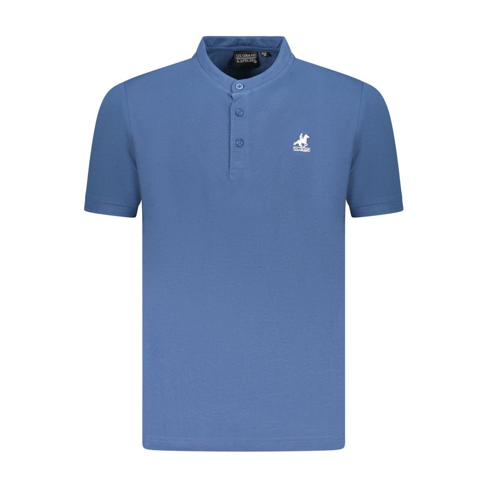 This Polo Shirt by U.S. Grand Polo for men in cotton blue presents a flawless silhouette, showcasing flawless detailing and a refined mandarin neckline for a truly flawless aesthetic.