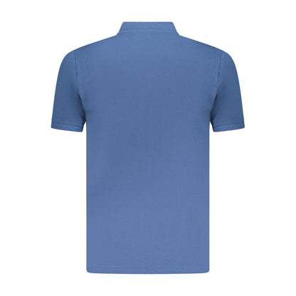 Polo Shirt by U.S. Grand Polo for men in cotton blue presents a sleek silhouette, featuring a refined mandarin neckline and for a sleek finish.