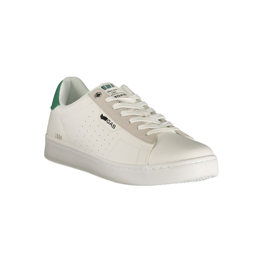 Sneakers by Gas for men in polyester & polyurethane white presents a sumptuous silhouette as Crisp Men's Low-Top Polyester & Polyurethane Sneakers, expertly defined by a sumptuous low-top style for a sumptuous, high-fashion look.