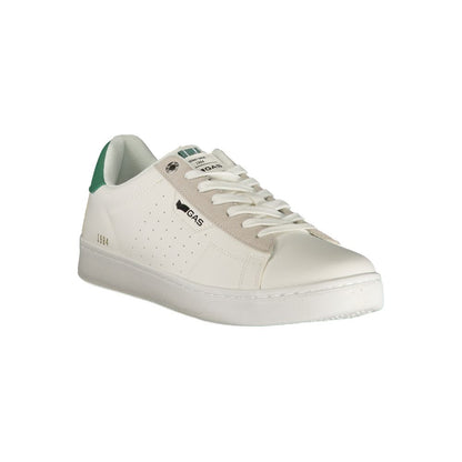 Sneakers by Gas for men in polyester & polyurethane white presents a sumptuous silhouette as Crisp Men's Low-Top Polyester & Polyurethane Sneakers, expertly defined by a sumptuous low-top style for a sumptuous, high-fashion look.
