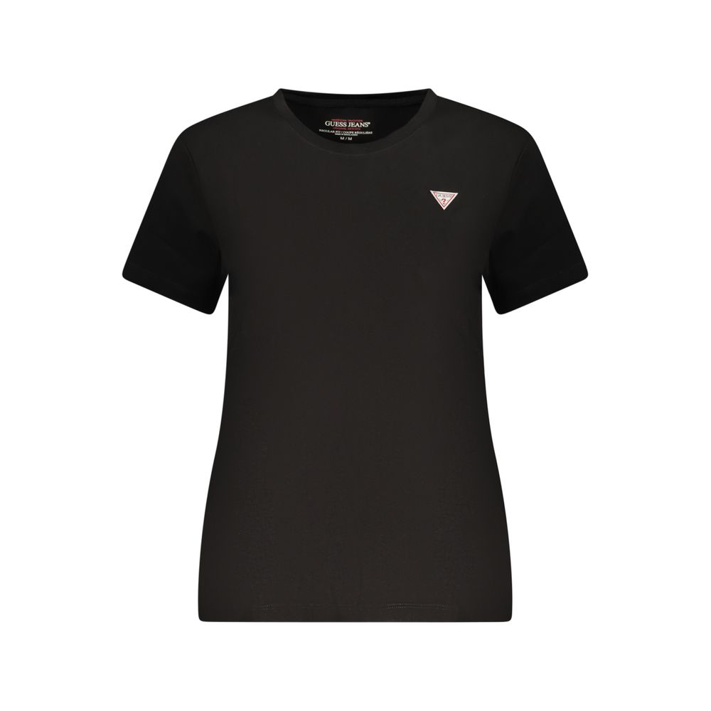 T-Shirt by Guess Jeans for women in stretch denim cotton black features an edgy silhouette, meticulously detailed with a sophisticated and for a truly edgy finish.