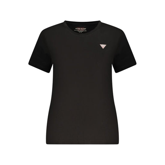 T-Shirt by Guess Jeans for women in stretch denim cotton black features an edgy silhouette, meticulously detailed with a sophisticated and for a truly edgy finish.