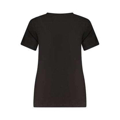 T-Shirt by Guess Jeans for women in stretch denim cotton black showcases a unassuming silhouette, artfully detailed with a refined and unassuming for a sophisticated, contemporary look.