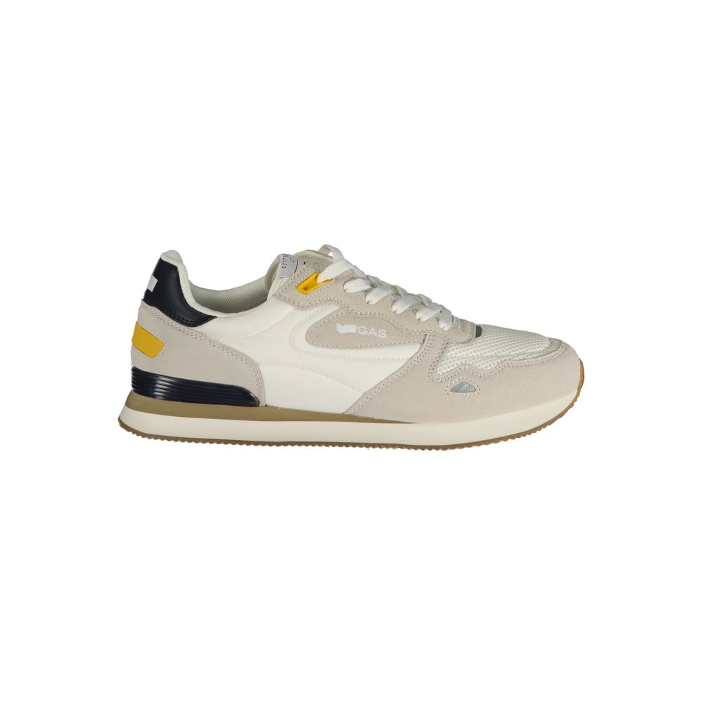 Sneakers by Gas for men in polyester & polyurethane white presents a sumptuous silhouette, artfully capturing the essence of the Essence Men's Fashion Polyester & Polyurethane Sneakers with its sumptuous fashion style design.