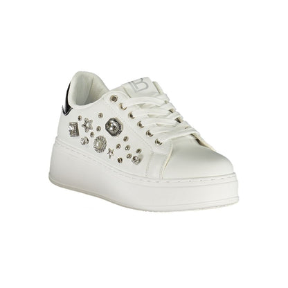 Sneakers by Laura Biagiotti for women in polyester & polyurethane white presents a sumptuous silhouette from the Women's Fashion Polyester & Polyurethane Sneakers collection, showcasing a sumptuous fashion style for an elevated aesthetic.