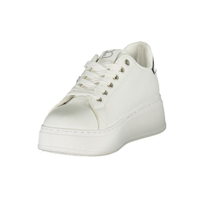 Sneakers by Laura Biagiotti for women in polyester & polyurethane white features an sumptuous design from the Women's Fashion Polyester & Polyurethane Sneakers collection, highlighting a sumptuous fashion style for a premium, high-fashion look.