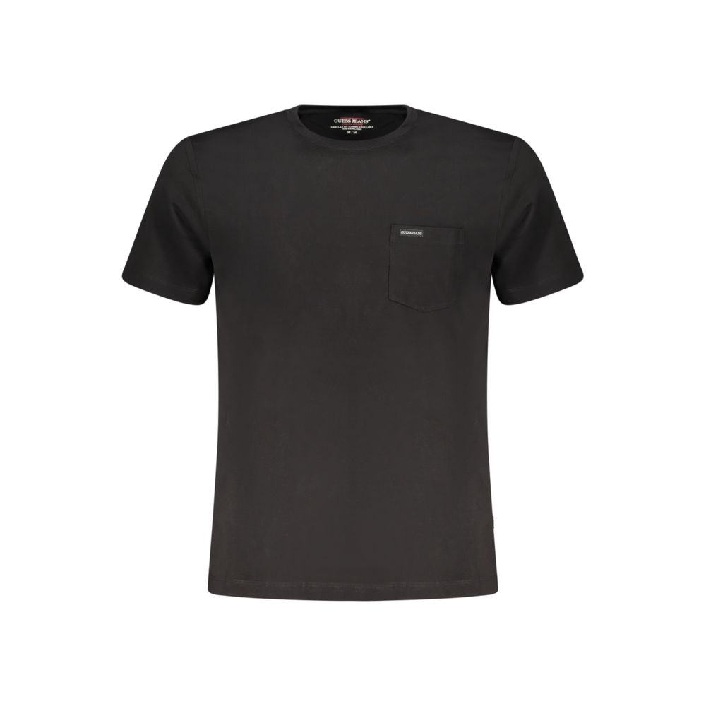 T-Shirt by Guess Jeans for men in cotton black features an on trend silhouette, perfectly showcasing a on trend and for an elevated aesthetic.