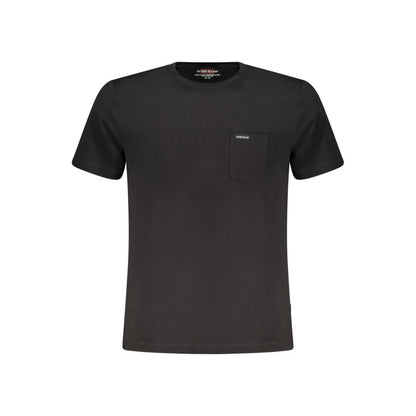 T-Shirt by Guess Jeans for men in cotton black features an on trend silhouette, perfectly showcasing a on trend and for an elevated aesthetic.