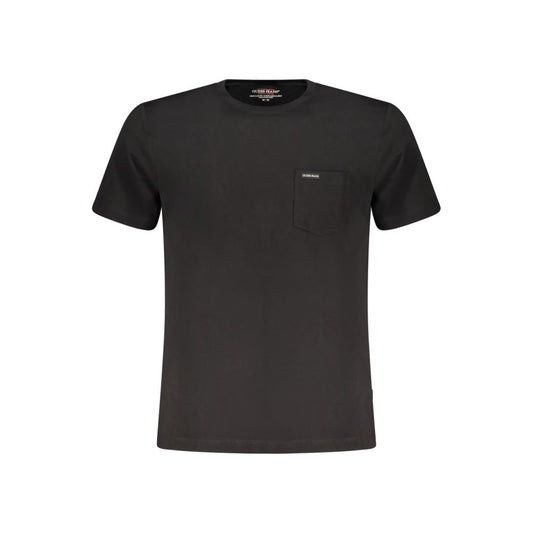 T-Shirt by Guess Jeans for men in cotton black features an on trend silhouette, perfectly showcasing a on trend and for an elevated aesthetic.