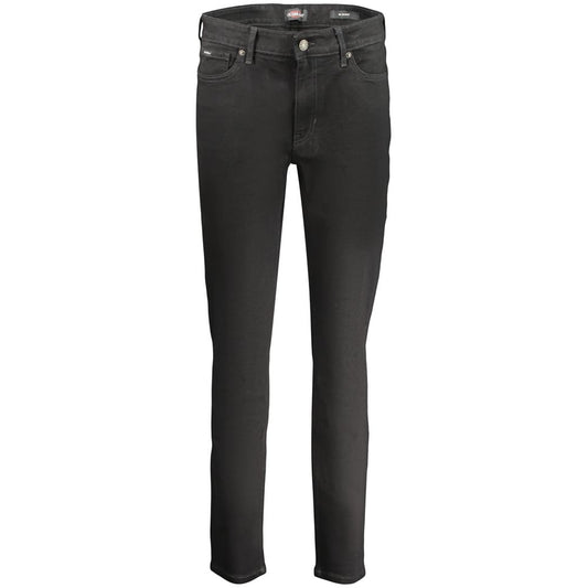 Jeans by Guess Jeans for women in stretch denim cotton black features an refined tailoring silhouette, showcasing a premium straight-leg & slim with a and long cut for a refined tailoring look.