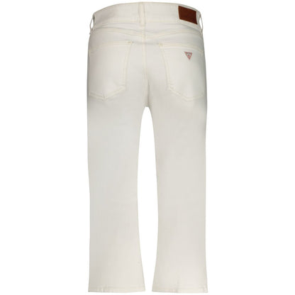 Jeans by Guess Jeans for women in stretch denim cotton white features an refined tailoring silhouette, showcasing a premium cropped with a and cropped cut for a refined tailoring look.