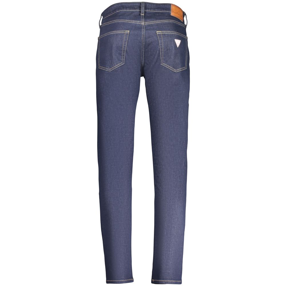 Jeans by Guess Jeans for men in stretch denim cotton blue presents a tailored silhouette, showcasing a tailored slim and long cut with a refined for a truly tailored aesthetic.
