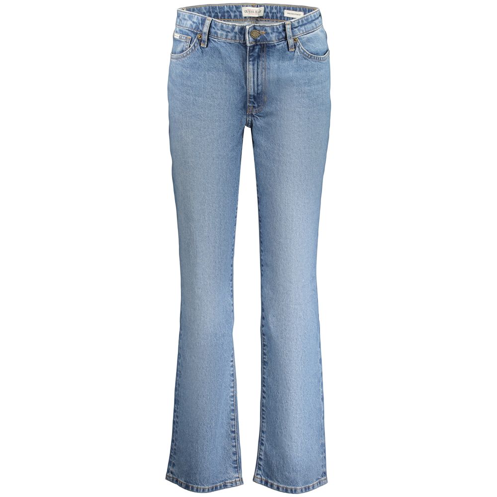 Jeans by Guess Jeans for women in stretch denim cotton azzurro features an refined tailoring silhouette, showcasing a premium flared with a and long cut for a refined tailoring look.