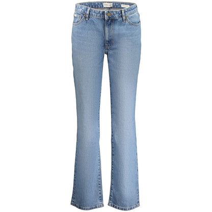 Jeans by Guess Jeans for women in stretch denim cotton azzurro features an refined tailoring silhouette, showcasing a premium flared with a and long cut for a refined tailoring look.