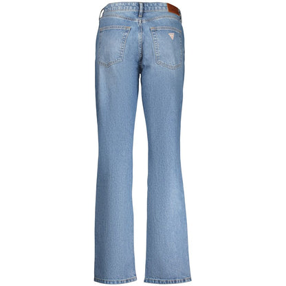 Jeans by Guess Jeans for women in stretch denim cotton azzurro features a polished silhouette with a polished flared, reaching a polished long and finished with a polished .